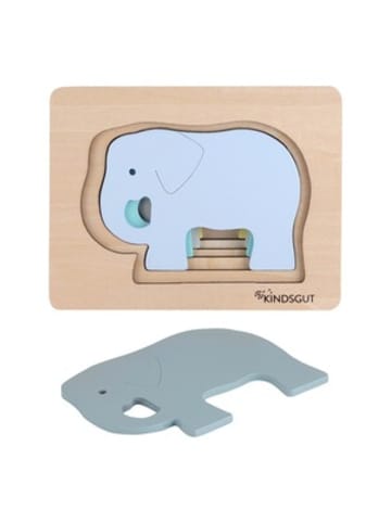 Kindsgut  Tier-Puzzle Elefant in Hellblau