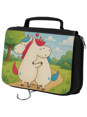 Mr. & Mrs. Panda Duschbeutel Einhorn Mitteilung Design ohne Spruch in Weiß