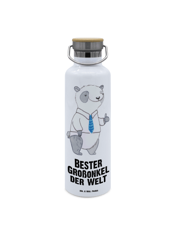Mr. & Mrs. Panda Trinkflasche Panda Bester Großonkel der Welt mi... in Weiß