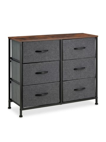 relaxdays Kommode in Grau/ Braun - (B)80 x (H)63 x (T)30 cm