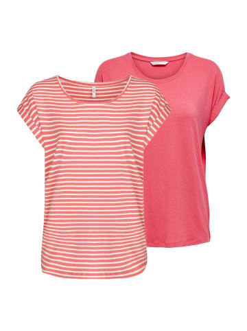 ONLY T-Shirt MOSTER 2er Pack in Rot