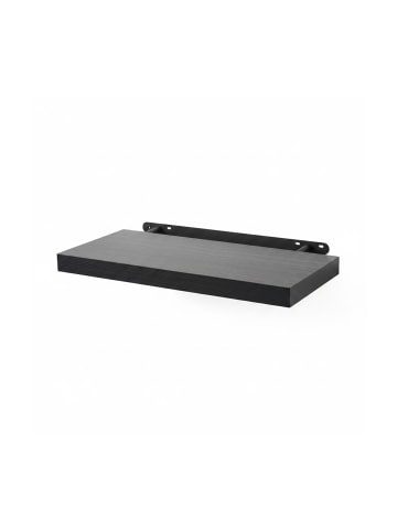 relaxdays Wandregal in Schwarz - (B)60 x (H)4 x (T)23 cm