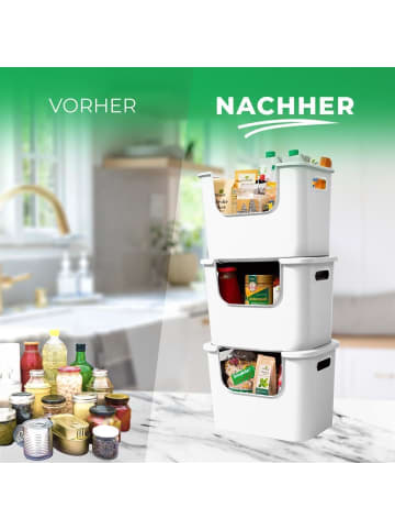 Novaliv Novaliv 3x Aufbewahrungsbox Bad Organizer Kleiderschrank Schubladen Or in Weiß