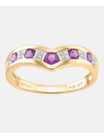 Diamant L'éternel Ring aus 375 Gelbgold mit Diamant mit Amethyst