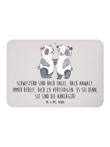 Mr. & Mrs. Panda Magnet Schwesternwunder mit Spruch in Grau Pastell