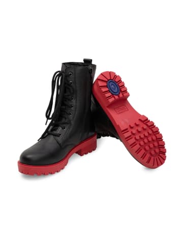 VITAFORM Hirschleder Stiefeletten in schwarz/rot