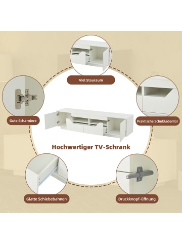 ABRIHOME TV Schrank Stand für 75 Zoll Fernseher mit LED 180*40*45cm 