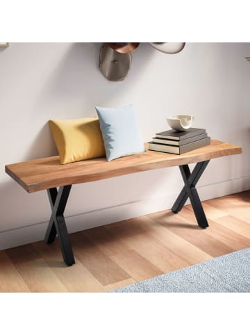 KADIMA DESIGN Garderobenbank 120x40x45,5 cm Massivholz / Metall mit