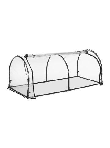 relaxdays Folienfrühbeet in Transparent/ Schwarz - (B)130 x (H)50 x (T)60 cm