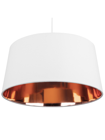 Beliani Pendelleuchten KALLAR in Weiß/Kupfer - (W) 40 x (H) 146 x (L) 40 cm