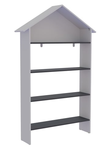 VCM  Holz Kinderregal Bücherregal Haus Regal Malusa in Weiß / Anthrazit