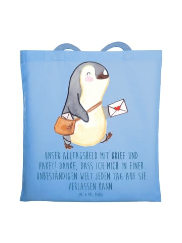 Mr. & Mrs. Panda Schultertasche Briefe & Pakete mit Spruch in Sky Blue