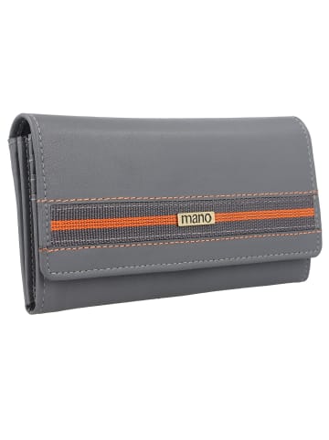 mano Don Leonardo Geldbörse RFID Leder 18 cm in grau