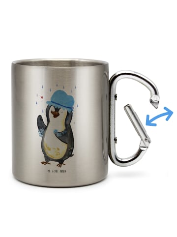 Mr. & Mrs. Panda Becher Pinguin Duschen ohne Spruch in Silber