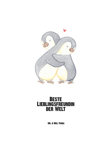 Mr. & Mrs. Panda Feldflasche Pinguin Beste Lieblingsfreundin der... in Weiß