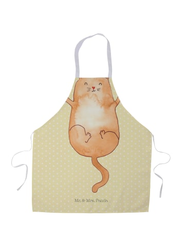 Mr. & Mrs. Panda Schürze Katze Umarmen ohne Spruch in Gelb Pastell
