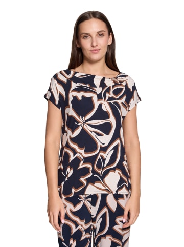 Betty Barclay Kurzarm-Shirt mit Gummizug in Dark Blue/Brown