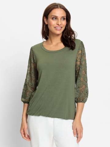 WITT WEIDEN Spitzen-Shirt in khaki