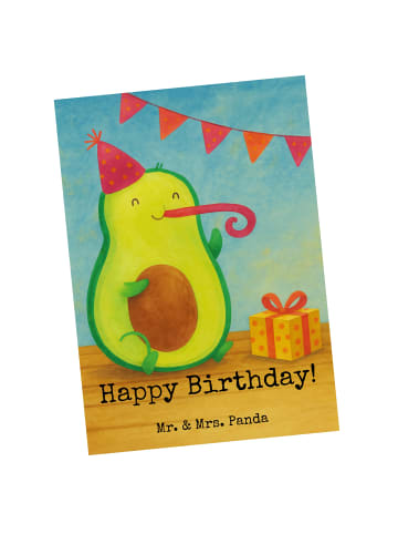 Mr. & Mrs. Panda Grußkarte Avocado Geburtstag Design mit Spruch in Weiß