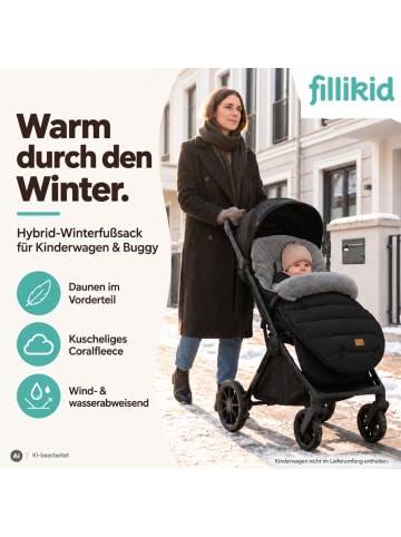 fillikid Winterfußsack Hybrid Daune Exclusiv in Schwarz
