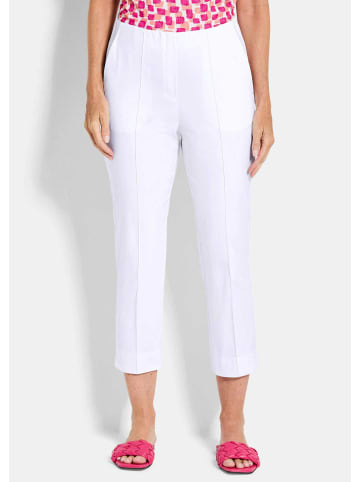 GOLDNER Bengalinhose Elegante 7/8-Hose mit Biesen in weiß