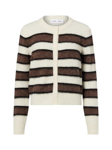SAMSOE & SAMSOE Strickjacke Sacian in ecru schoko - 0001