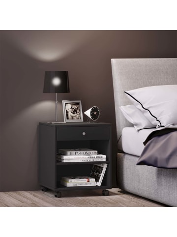 ebuy24 Nachttisch Rolda 1 Schwarz 45 x 38 cm