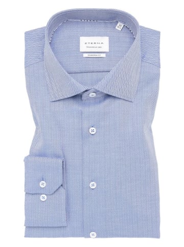 Eterna Langarmhemd in mittelblau