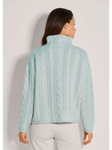 MADELEINE Stilvoller Grobstrickpullover mit Zopfmuster in salbei