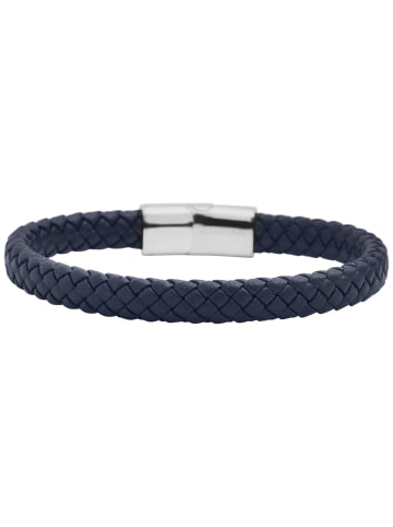 Adeliás Damen Armband – Textilarmband aus Leder 20 cm in silber