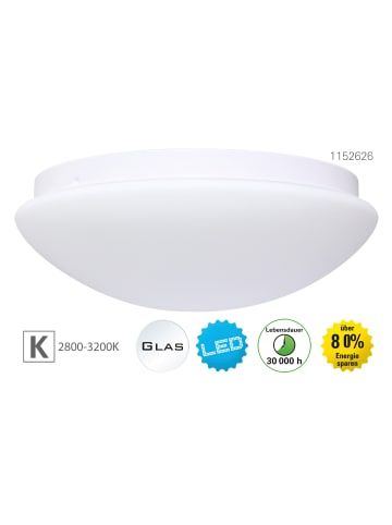 näve LED Deckenleuchte "BEN" in weiß - (L)29 cm x (B)29 cm x (H)10 cm - EEK G