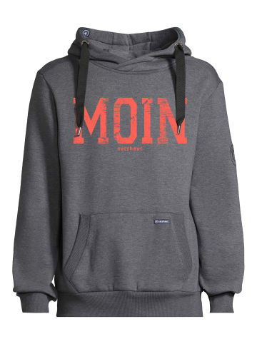 Salzhaut Hoodie HEFF - MOIN in Anthra-Neon Red