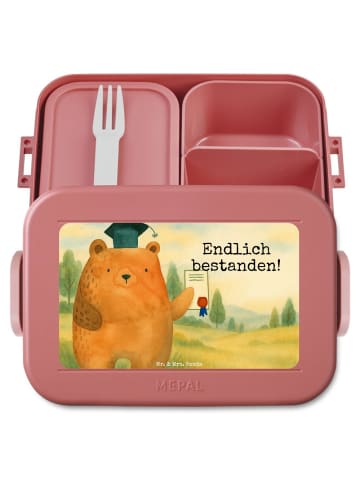 Mr. & Mrs. Panda MEPAL Bentobox Bär Prüfung Design mit Spruch in Rot Pastell