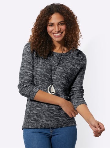 WITT WEIDEN Pullover in schwarz-meliert