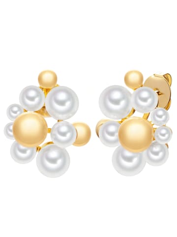 Lulu & Jane Ohrringe aus Metall-Legierung mit Perle (synth.) in weiß