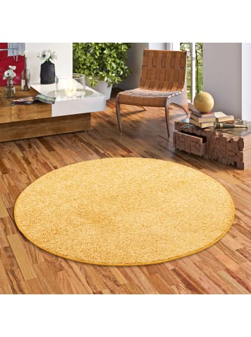 Snapstyle Hochflor-Teppich Mona Rund in gelb