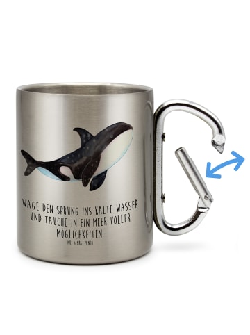 Mr. & Mrs. Panda Becher Orca mit Spruch in Silber