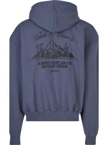 PEGADOR PEGADOR Zip-Kapuzenpullover in washed shadow blue
