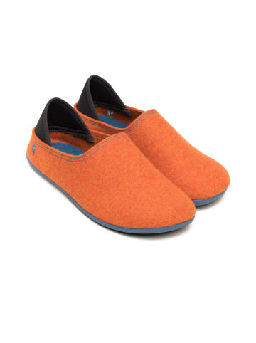 Gottstein Hausschuh Wool Slip-On in orange/petrol