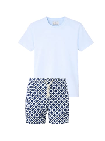 Gassa d’Amante Badeshorts & T-Shirt (2tlg. Set) Vieste in Dunkelblau-Hellblau