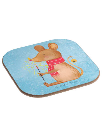 Mr. & Mrs. Panda gläseruntersetzer Maus Weihnachten ohne Spruch in Eisblau