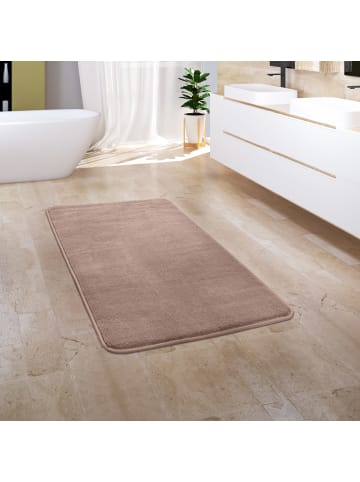 KADIMA DESIGN Waschbarer Teppich Badezimmer waschmaschinenwaschbar Unifarben in Beige