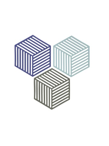Zone Denmark Untersetzer Hexagon in Indigo/Fog/Olive Taupe