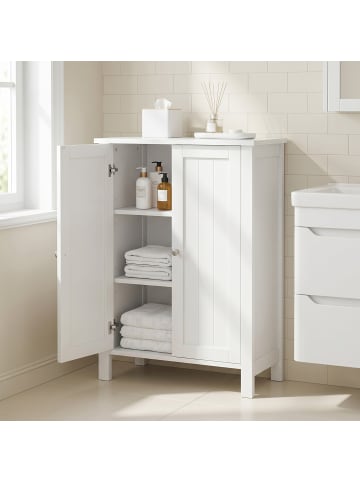 VASAGLE Badezimmerschrank in Weiß - (B)30 x (H)80 x (T)60 cm