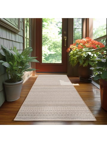 KADIMA DESIGN Teppich Outdoor Flachgewebe Ethno Muster Polypropylen Balkon in Beige