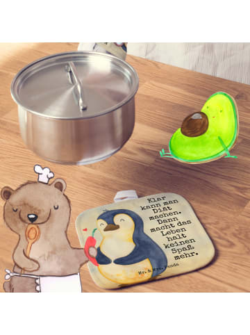 Mr. & Mrs. Panda Topfuntersetzer Pinguin Diät Design mit Spruch in Weiß