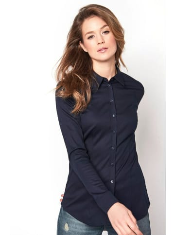 Wappen Longbluse für Damen in blau