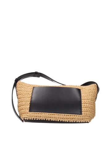 Jil Sander Beige Raffia Umhängetasche