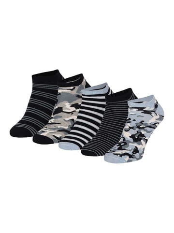 Yuhu Herren Sneaker-Socken Camouflage 5er Pack Einheitsgröße in Dunkel-Blau