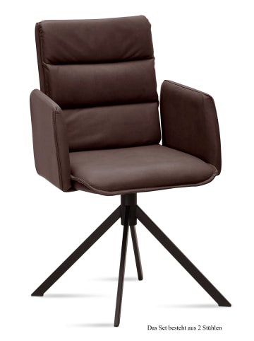 58 aufm Kessel ARMLEHNSTUHL (2er-Set) Dulci 52x92x60 Schwarz/Braun